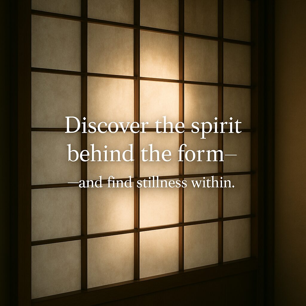 Shoji screen softly glowing with morning light — capturing the quiet spirit of Japanese stillness and presence.